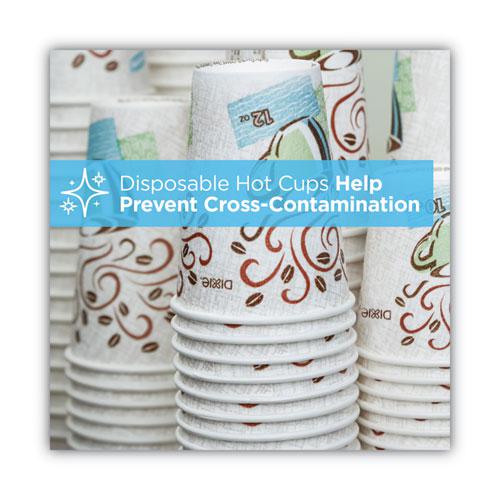 PerfecTouch Paper Hot Cups and Lids Combo, 10 oz, Multicolor, 50 Cups/Lids/Pack, 6 Packs/Carton. Picture 6