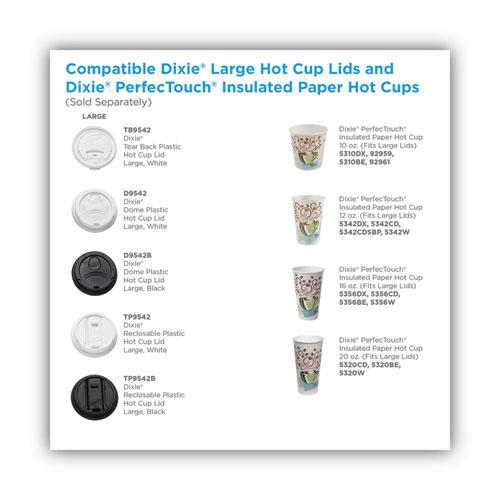 Dome Drink-Thru Lids, Fits 10 oz to 20 oz Dixie Paper Hot Cups, White, 100/Pack. Picture 4