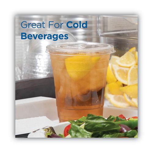 Cold Drink Cup Lids, Fits 16 oz Plastic Cold Cups, Clear, 100/Sleeve, 10 Sleeves/Carton. Picture 6