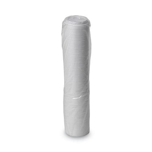 Dome Drink-Thru Lids, Fits 10 oz to 20 oz Dixie Paper Hot Cups, White, 100/Pack. Picture 1
