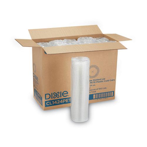 Cold Drink Cup Lids, Fits 16 oz Plastic Cold Cups, Clear, 100/Sleeve, 10 Sleeves/Carton. Picture 1