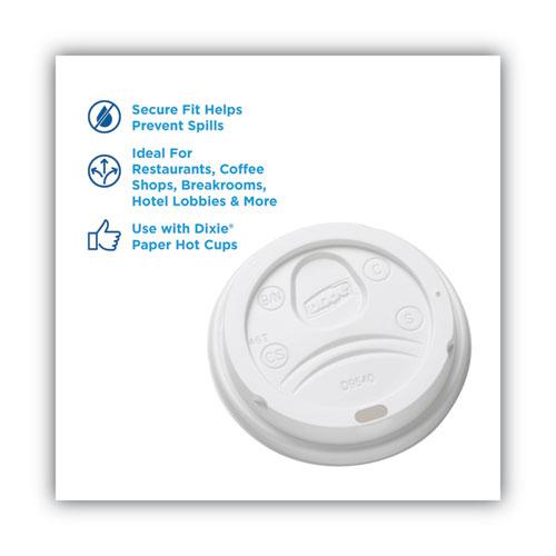 Sip-Through Dome Hot Drink Lids, Fits 10 oz Cups, White, 100/Pack, 10 Packs/Carton. Picture 2