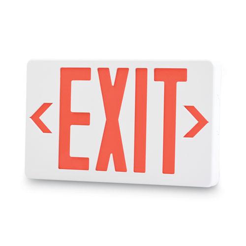 LED Exit Sign, Polycarbonate, 12.25 x 2.5 x 8.75, White. Picture 1