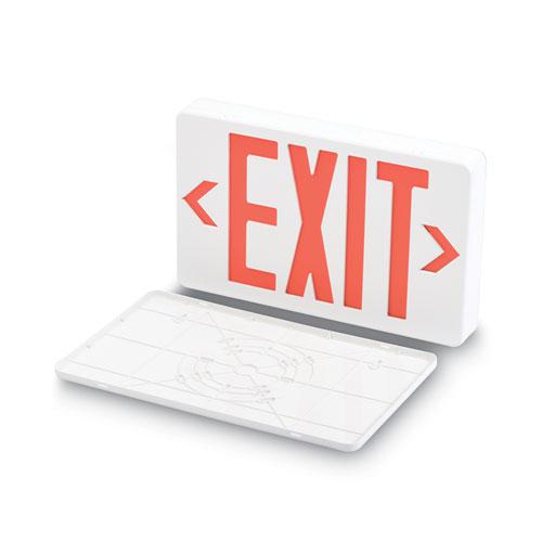 LED Exit Sign, Polycarbonate, 12.25 x 2.5 x 8.75, White. Picture 3
