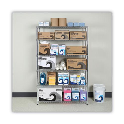 NSF Certified 6-Shelf Wire Shelving Kit, 48w x 18d x 72h, Silver. Picture 8