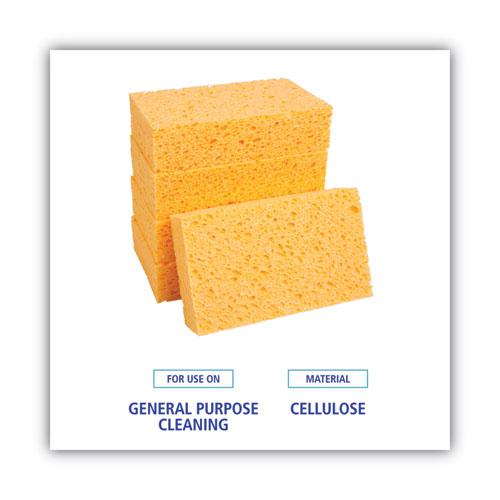 Medium Cellulose Sponge, 3.67 x 6.08, 1.55" Thick, Yellow, 24/Carton. Picture 6
