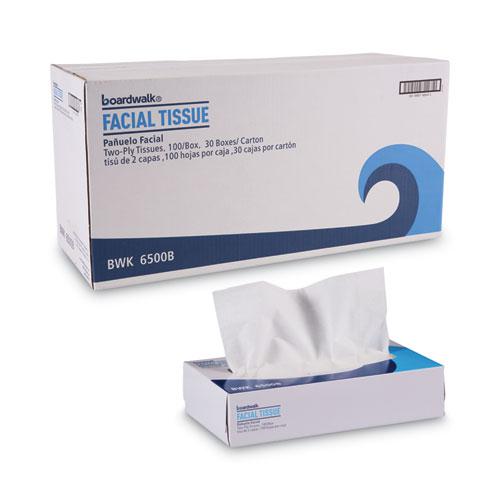 Office Packs Facial Tissue, 2-Ply, White, Flat Box, 100 Sheets/Box, 30 Boxes/Carton. Picture 5