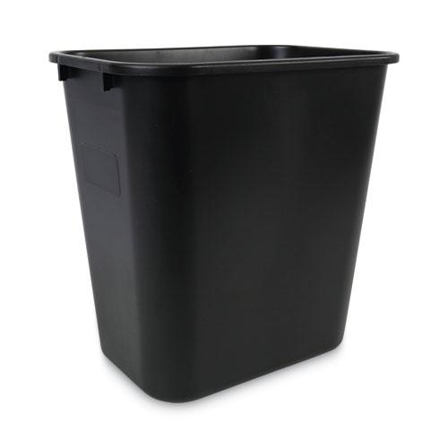 Soft-Sided Wastebasket, 28 qt, Plastic, Black. Picture 1