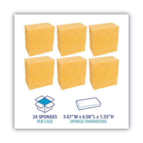 Medium Cellulose Sponge, 3.67 x 6.08, 1.55" Thick, Yellow, 24/Carton. Picture 7