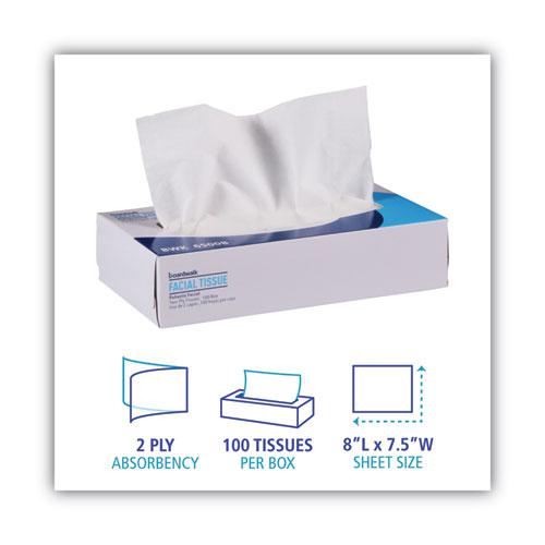 Office Packs Facial Tissue, 2-Ply, White, Flat Box, 100 Sheets/Box, 30 Boxes/Carton. Picture 2