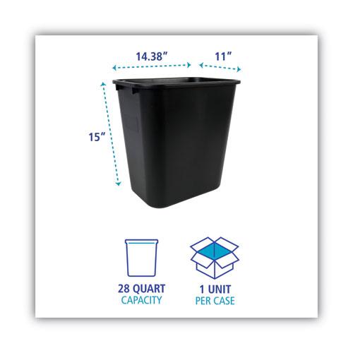 Soft-Sided Wastebasket, 28 qt, Plastic, Black. Picture 3