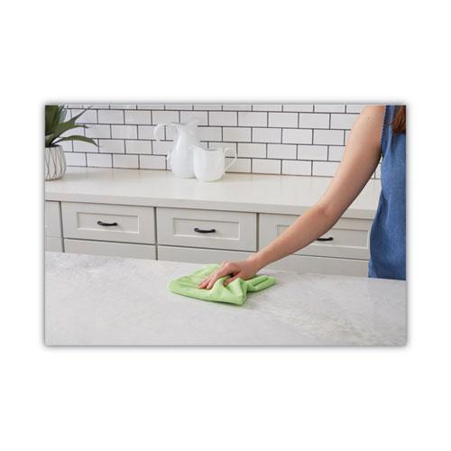 Microfiber Cleaning Cloths, 16 x 16, Green, 24/Pack. Picture 3