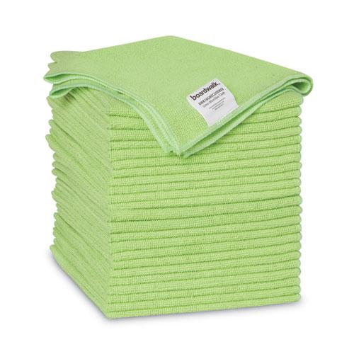 Microfiber Cleaning Cloths, 16 x 16, Green, 24/Pack. Picture 1