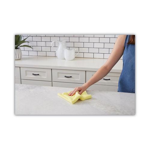 Microfiber Cleaning Cloths, 16 x 16, Yellow, 24/Pack. Picture 3