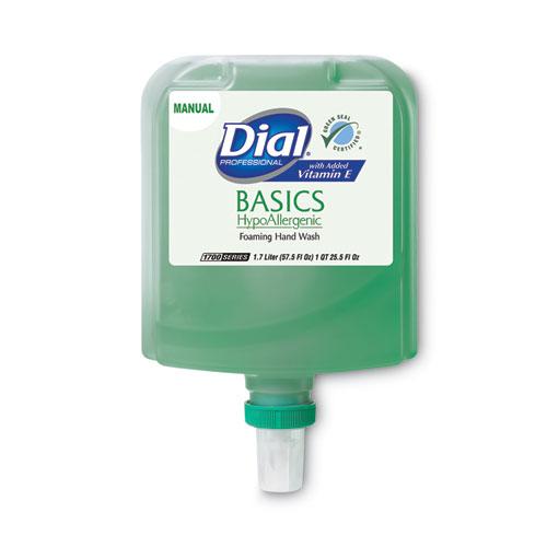 Basics Hypoallergenic Foaming Hand Wash Refill for Dial 1700 Dispenser, Honeysuckle, with Vitamin E, 1.7 L, 3/Carton. Picture 1
