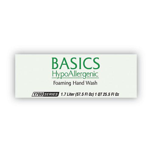 Basics Hypoallergenic Foaming Hand Wash Refill for Dial 1700 Dispenser, Honeysuckle, with Vitamin E, 1.7 L, 3/Carton. Picture 3