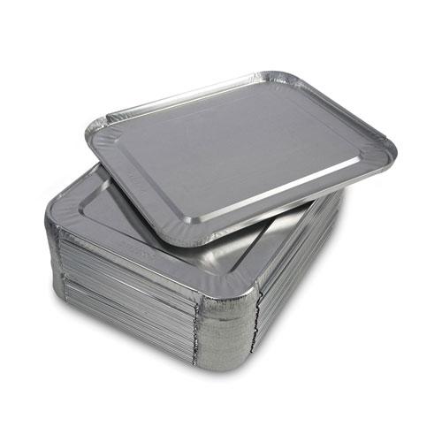 Aluminum Steam Table Pan Lids, Fits Half-Size Pan, Deep, 10.5 x 12.81 x 0.63, 100/Carton. Picture 2