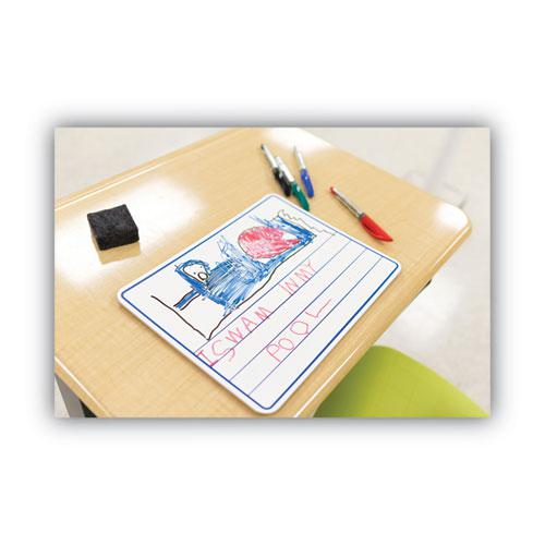 Dry Erase Student Boards, 12 x 9, Blue/White Surface, 10/Set. Picture 3