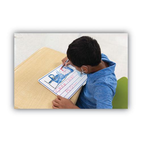 Dry Erase Student Boards, 12 x 9, Blue/White Surface, 10/Set. Picture 5