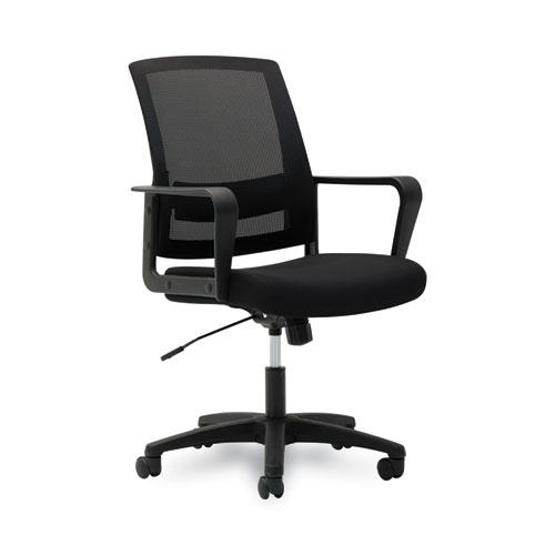 Mesh Mid-Back Chair, Supports Up to 225 lb, 17" to 21.5" Seat Height, Black. Picture 2