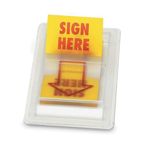 Arrow Page Flags, "Sign Here", Yellow/Red, 2 Dispensers of 50 Flags/Pack. Picture 3