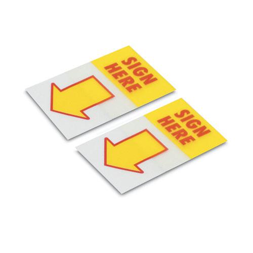 Arrow Page Flags, "Sign Here", Yellow/Red, 2 Dispensers of 50 Flags/Pack. Picture 4