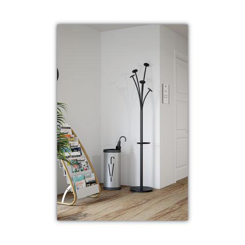 Festival Coat Stand with Umbrella Holder, Five Knobs, 14w x 14d x 73.67h, Black. Picture 9