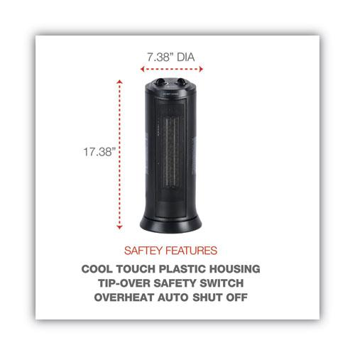 Mini Tower Ceramic Heater, 1,500 W, 7.37 x 7.37 x 17.37, Black. Picture 2