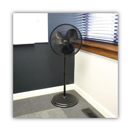 16" 3-Speed Oscillating Pedestal Stand Fan, Metal, Plastic, Black. Picture 4