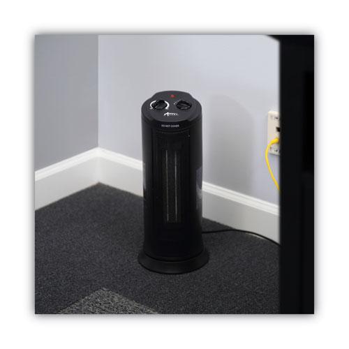 Mini Tower Ceramic Heater, 1,500 W, 7.37 x 7.37 x 17.37, Black. Picture 5