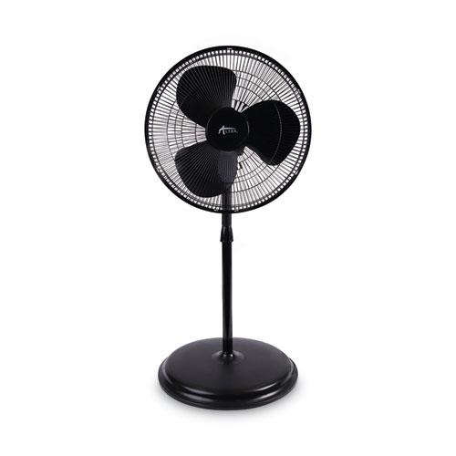 16" 3-Speed Oscillating Pedestal Stand Fan, Metal, Plastic, Black. Picture 1