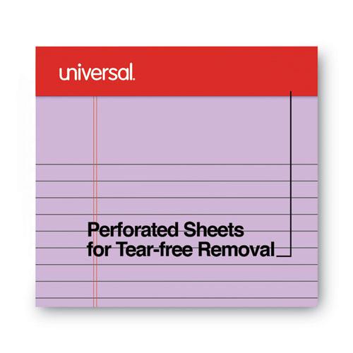 Colored Perforated Ruled Writing Pads, Narrow Rule, 50 Orchid 5 x 8 Sheets, Dozen. Picture 4
