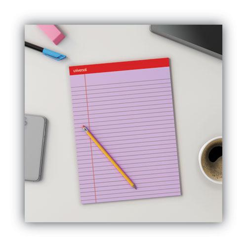 Colored Perforated Ruled Writing Pads, Wide/Legal Rule, 50 Assorted Color 8.5 x 11.75 Sheets, 6/Pack. Picture 7