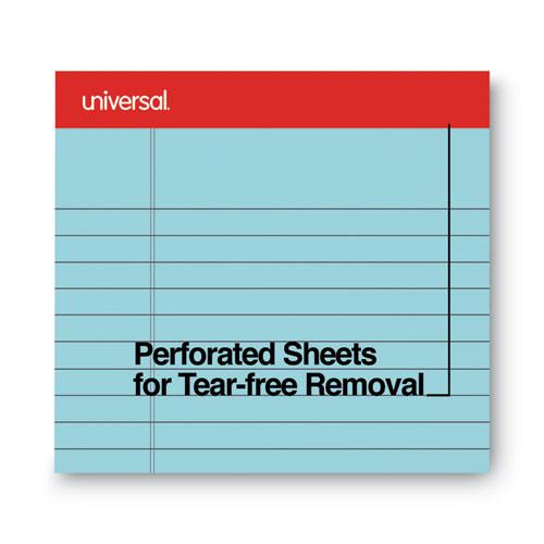Colored Perforated Ruled Writing Pads, Wide/Legal Rule, 50 Blue 8.5 x 11 Sheets, Dozen. Picture 4