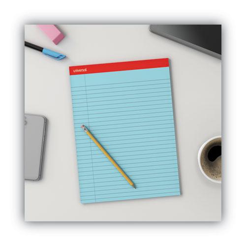 Colored Perforated Ruled Writing Pads, Wide/Legal Rule, 50 Blue 8.5 x 11 Sheets, Dozen. Picture 7
