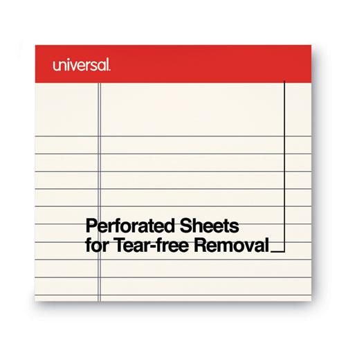Colored Perforated Ruled Writing Pads, Letter Size Pad (8.5 x 11.75), Wide/Legal Rule, 50 Ivory 8.5 x 11 Sheets, Dozen. Picture 4