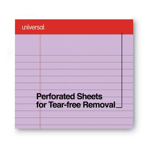 Colored Perforated Ruled Writing Pads, Wide/Legal Rule, 50 Orchid 8.5 x 11 Sheets, Dozen. Picture 4