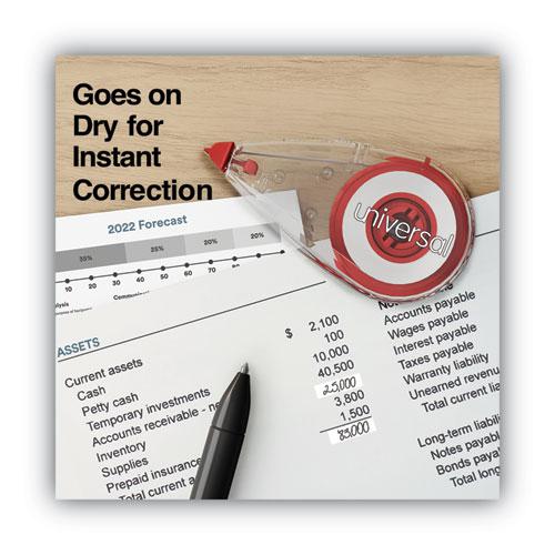 Correction Tape, Mini Economy, Non-Refillable, Clear/Red Applicator, 0.25" x 275", 10/Pack. Picture 2