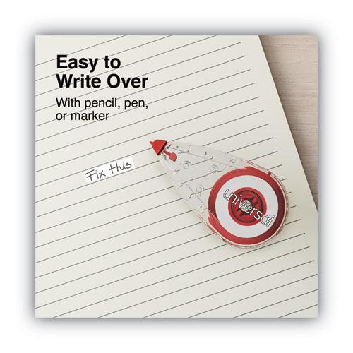Correction Tape, Mini Economy, Non-Refillable, Clear/Red Applicator, 0.25" x 275", 10/Pack. Picture 4