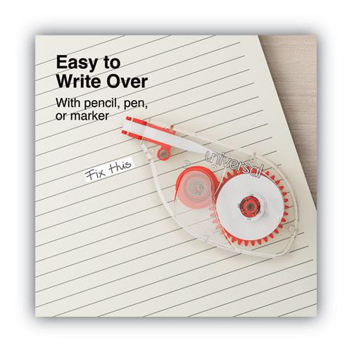 Side-Application Correction Tape, Non-Refillable, Transparent Gray/Red Applicator,  0.2" x 393", 10/Pack. Picture 4