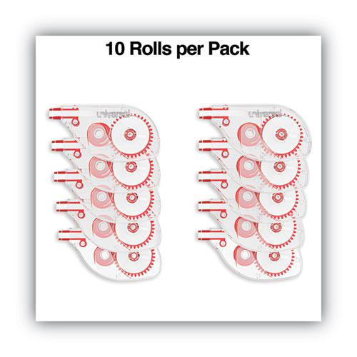 Side-Application Correction Tape, Non-Refillable, Transparent Gray/Red Applicator,  0.2" x 393", 10/Pack. Picture 6