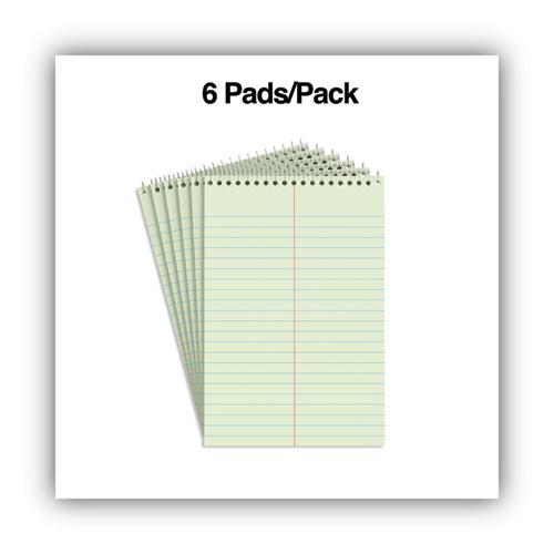 Steno Pads, Gregg Rule, Red Cover, 80 Green-Tint 6 x 9 Sheets, 6/Pack. Picture 2