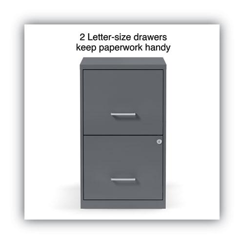 Soho Vertical File Cabinet, 2 Drawers: File/File, Letter, Charcoal, 14" x 18" x 24.1". Picture 1