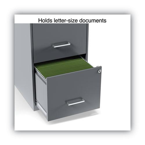 Soho Vertical File Cabinet, 2 Drawers: File/File, Letter, Charcoal, 14" x 18" x 24.1". Picture 2