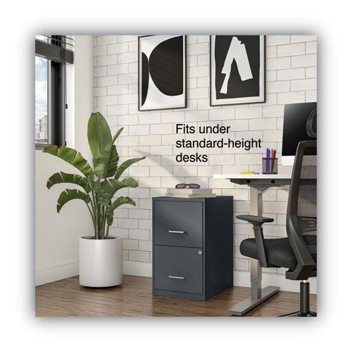 Soho Vertical File Cabinet, 2 Drawers: File/File, Letter, Charcoal, 14" x 18" x 24.1". Picture 6
