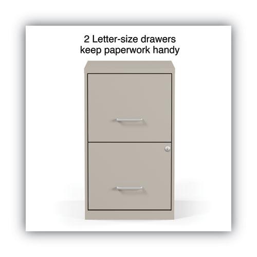 Soho Vertical File Cabinet, 2 Drawers: File/File, Letter, Putty, 14" x 18" x 24.1". Picture 2