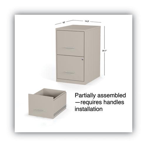 Soho Vertical File Cabinet, 2 Drawers: File/File, Letter, Putty, 14" x 18" x 24.1". Picture 6