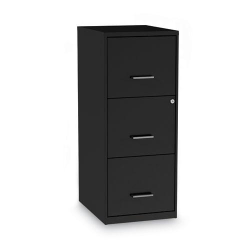 Soho Vertical File Cabinet, 3 Drawers: File/File/File, Letter, Black, 14" x 18" x 34.9". Picture 1