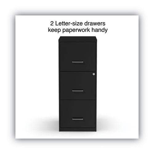 Soho Vertical File Cabinet, 3 Drawers: File/File/File, Letter, Black, 14" x 18" x 34.9". Picture 2