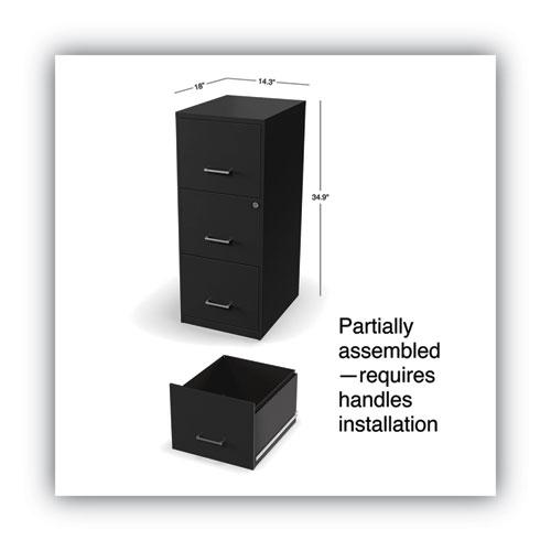 Soho Vertical File Cabinet, 3 Drawers: File/File/File, Letter, Black, 14" x 18" x 34.9". Picture 5
